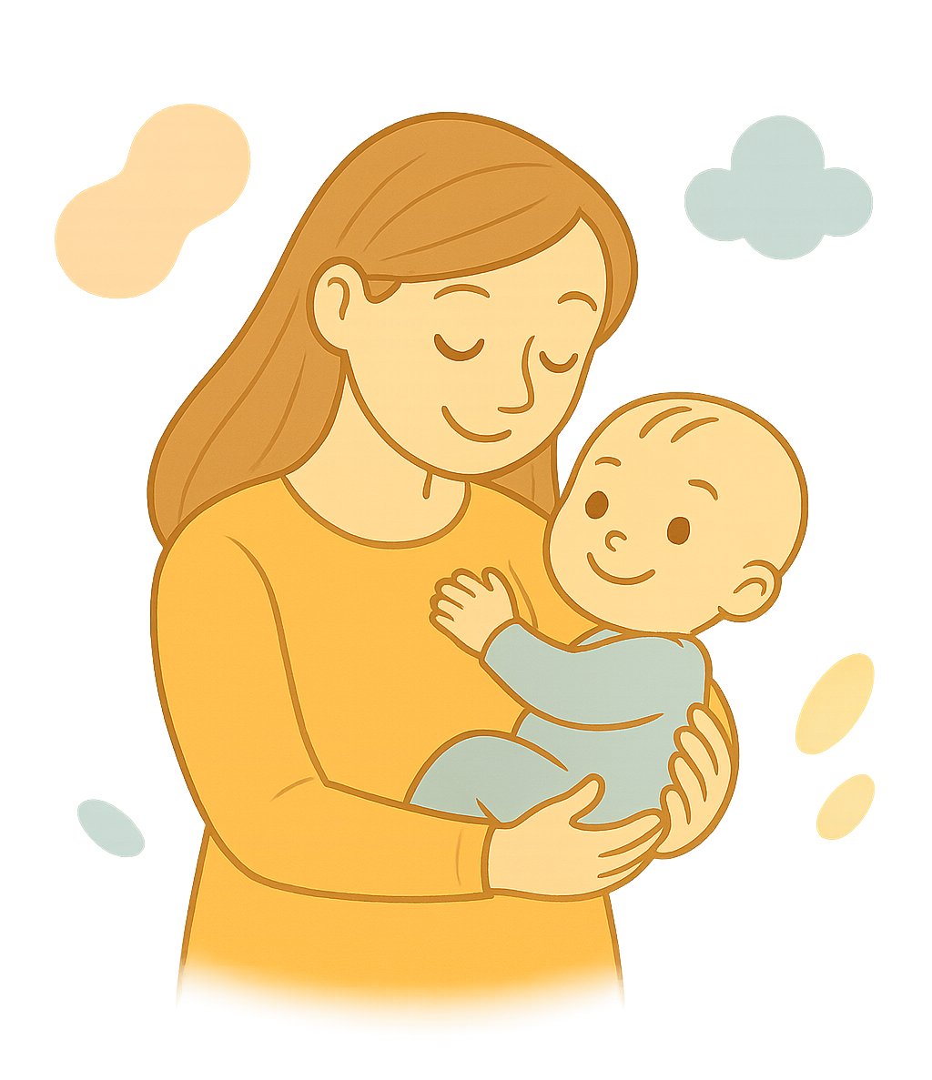 Mom and baby interacting